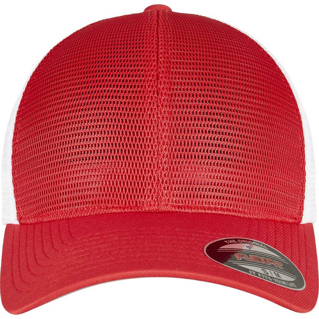 Flexfit Flexfit 360 Omnimesh Cap 2-Tone Rot/Weiß – front