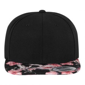 Flexfit Wooly Combed Black/Red Floral – front