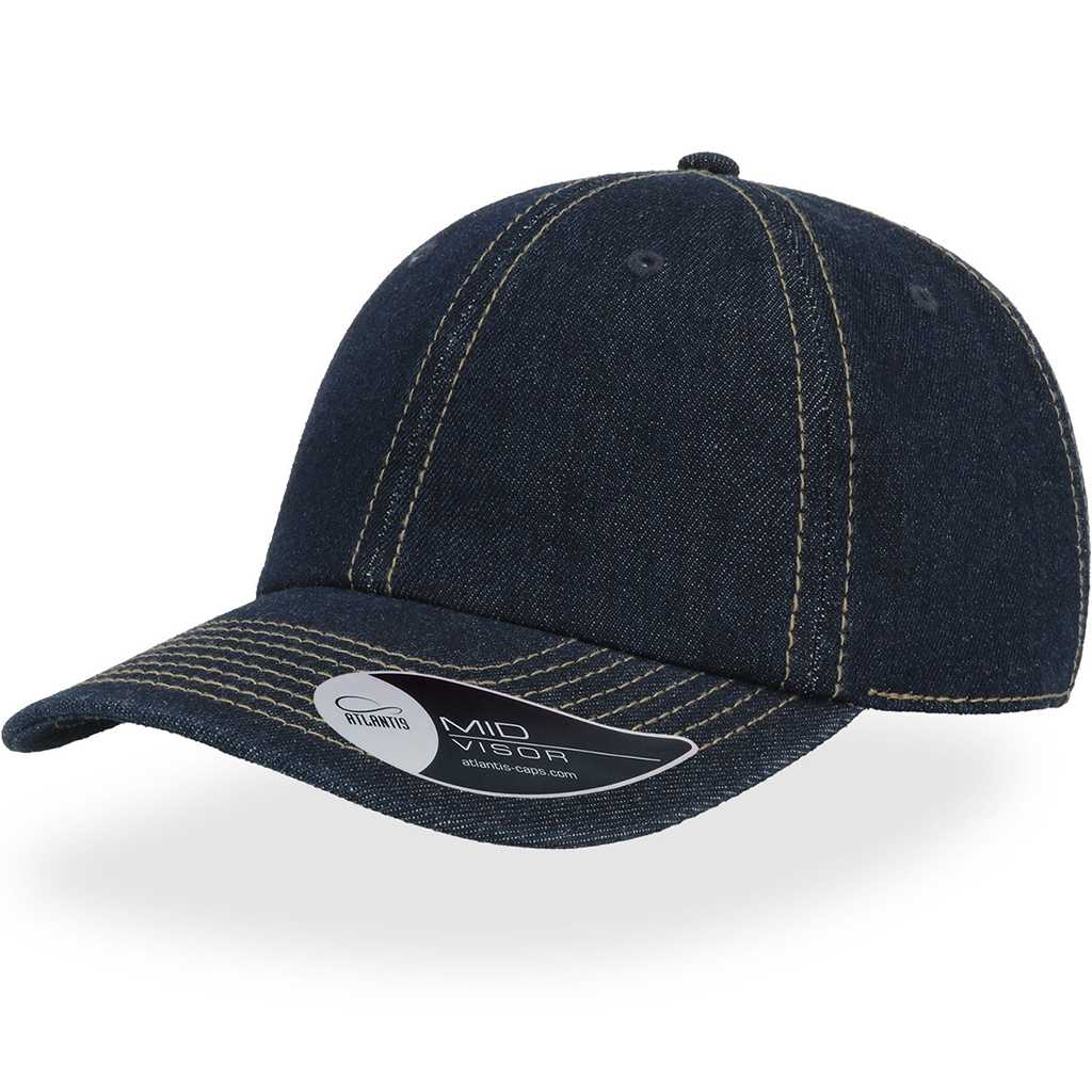 Atlantis Dad Hat – Baseball Cap Dunkel Denim – oblique