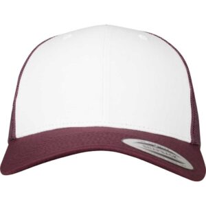 Flexfit Retro Trucker Colored Front Maroon/White/Maroon – front