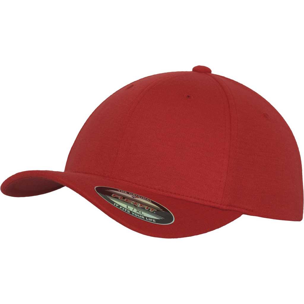 Flexfit Flexfit Double Jersey Cap Red – oblique