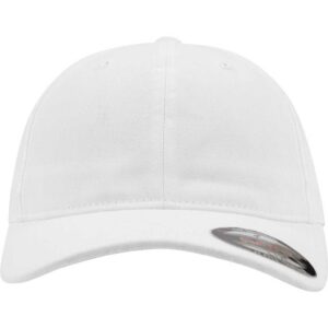 Flexfit Garment Washed Cotton Dad Hat White – front